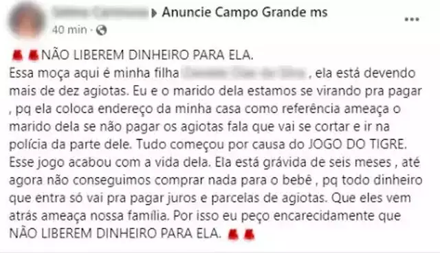 Publicação feita em grupo de classificados do Facebook com 44 mil membros (Foto: Reprodução)