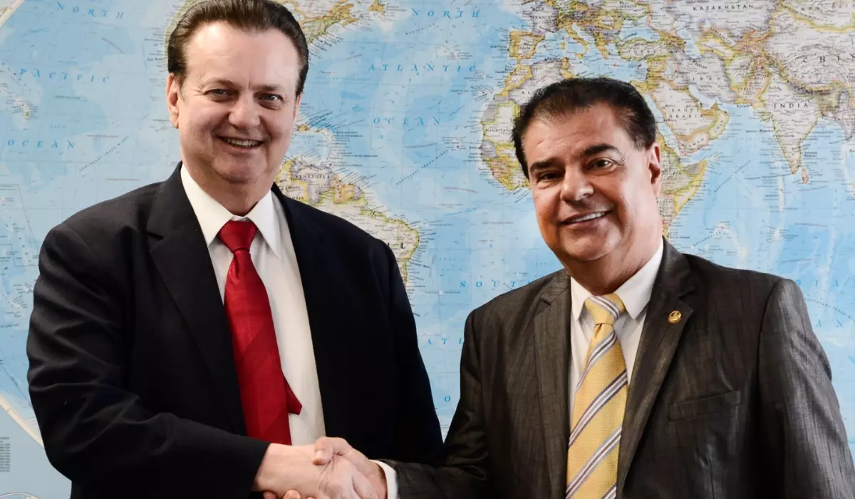 Gilberto Kassab, presidente nacional do PSD, ao lado do senador de MS Nelsinho Trad (PSD) | (divulgação, PSD)