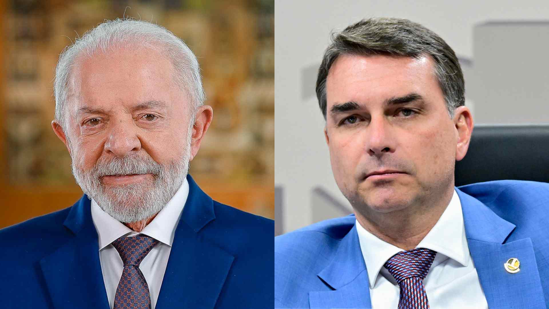 Lula e Flávio Bolsonaro disputam a Presidência da República em 2026. (Fotos: Ricardo Stuckert/PR e Geraldo Magela/Agência Senado)