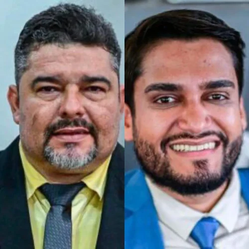 À esquerda, o presidente da Câmara Municipal de Miranda, Michel (PSDB); à direita, o vereador Juninho Medeiros (PSDB), citados em procedimento do Ministério Público que apura suspeita de nepotismo no Legislativo municipal - Foto: Câmara Municipal de Miran
