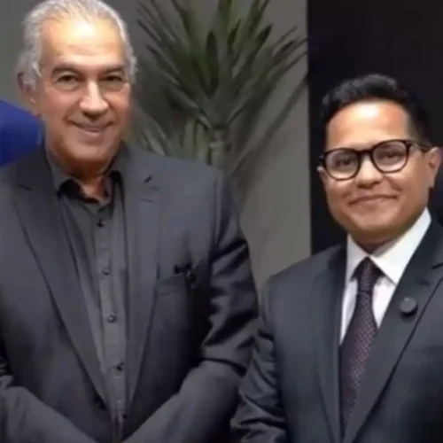 Presidente do PSDB em MS, Reinaldo Azambuja, e o presidente da Câmara da Capital, Papy. (Reprodução Instagram)