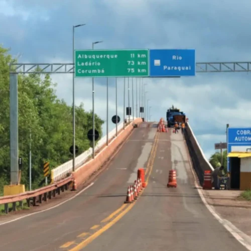 Ponte sobre o rio Paraguai, em Corumbá (MS). (Foto: Saul Schramm/Arquivo Secom MS)