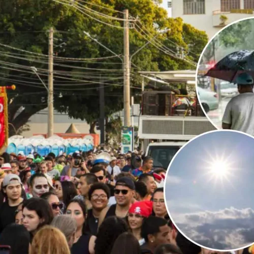 Tempo no Carnaval 2026. (Montagem, Arquivo, Jornal Midiamax)