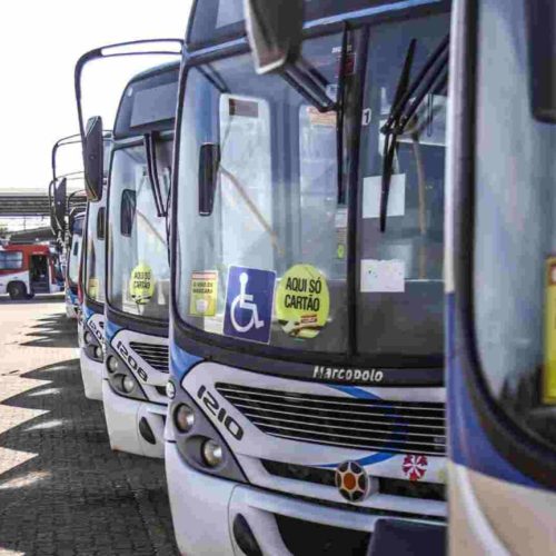 Garagem do Consórcio Guaicurus, em Campo Grande. (Foto: Henrique Arakaki/Jornal Midiamax)
