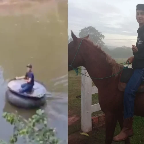 Sem transporte escolar, estudante de MS recorre a bote improvisado e cavalo para ir à escola