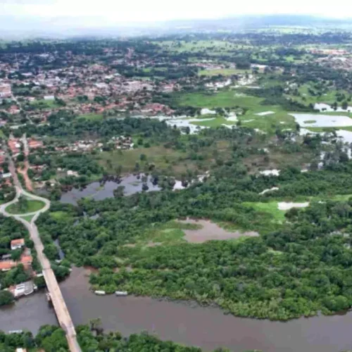 Vista aérea de Miranda (MS). (Reprodução)