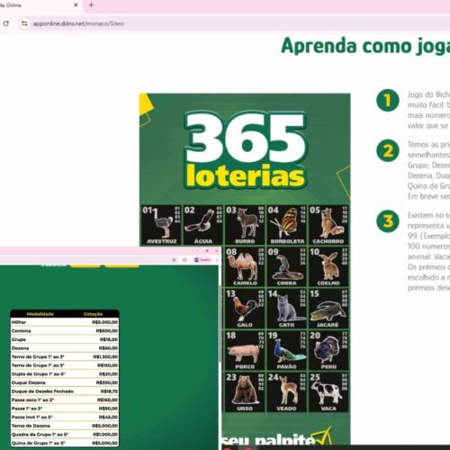 Prints de 26 de novembro da plataforma on-line de jogo do bicho. (Foto: Arquivo Midiamax)
