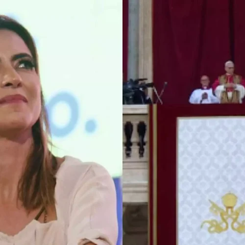Soraya desejou bênçãos ao novo Papa. (Nathalia Alcantara, Midiamax, Reprodução Vaticano News PT)